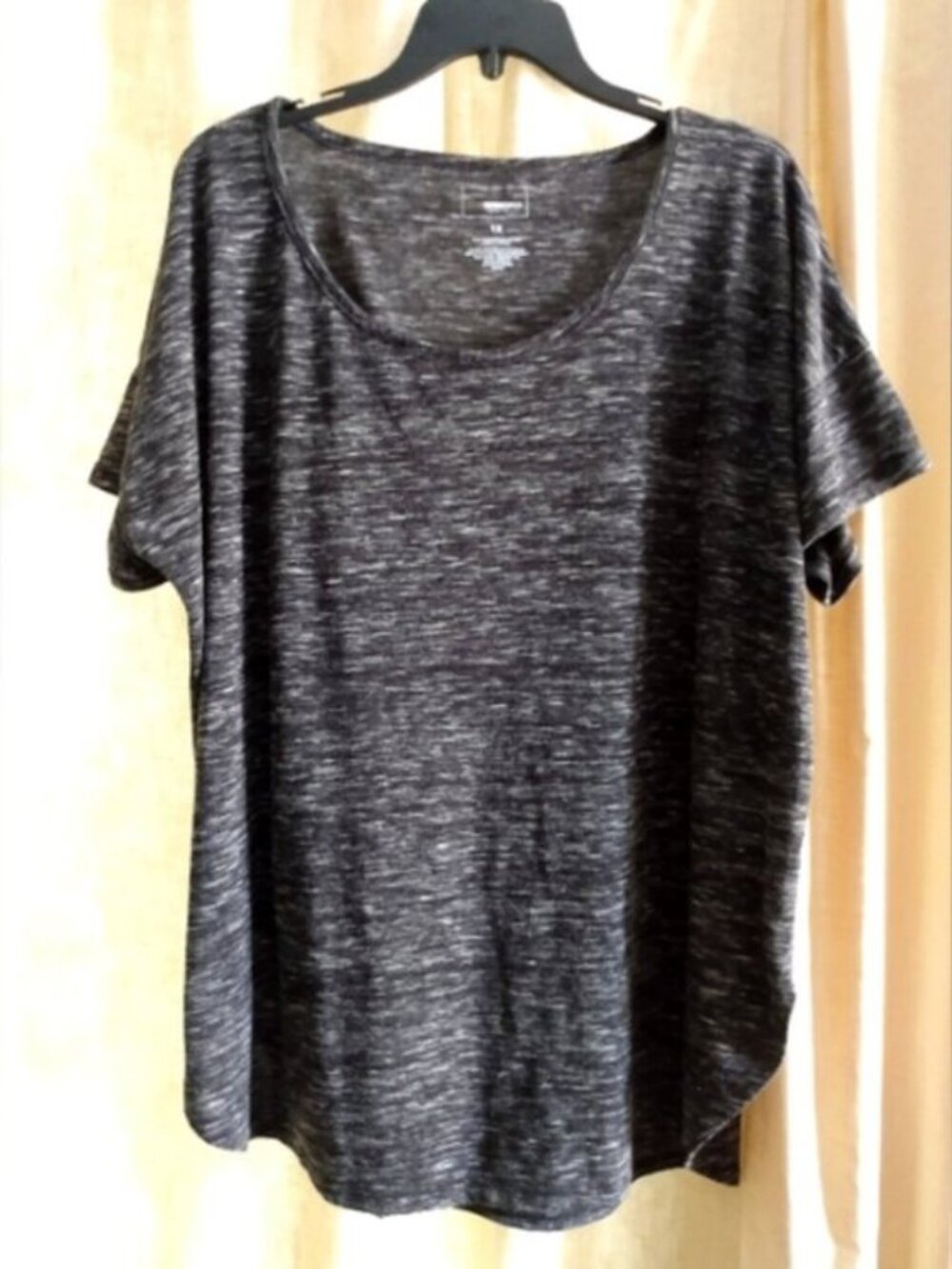 🆓🆓🆓Sonoma Short Sleeve Off-White/Gray Striped Cotton Tee w/ Rolled Sleeve - Picture 13 of 17